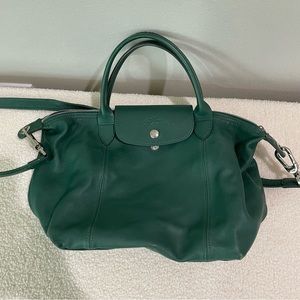 Longchamp La Pliage leather purse.